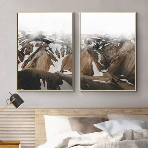 Moutain Landscape Canvas Painting Art Posters On The Wall Nordic Nature Pictures for Living Room Frameless Bedroom Decor
