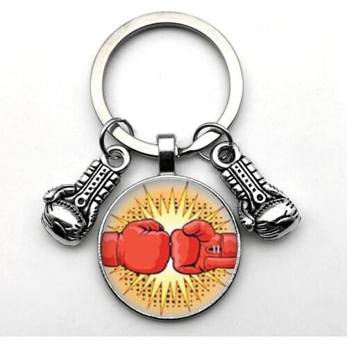 Fashion Personality Occupation Boxing Gloves Keychain motion Inspirational Gloves Pendant Punch Keychain Hanging Jewelry gift