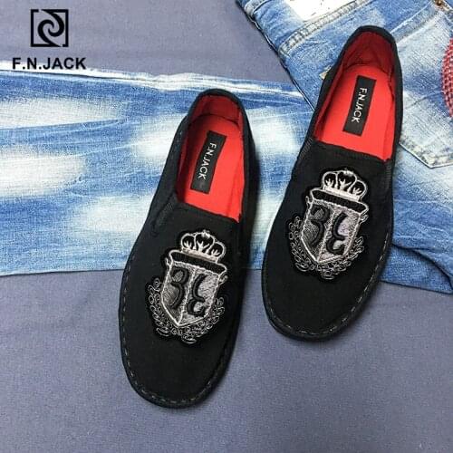 F.N.JACK Mens Canvas smart casual black Shoes Rubber Shoe Espadrille Sapato Masculino Tenis masculino adulto Sneakers Loafers