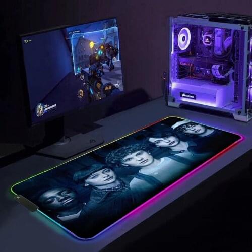 Desk Mats Stranger Things RGB Computer Luminous Gaming MousePad rainbow Colorful Big Glowing LED Extended Illuminated Keyboard