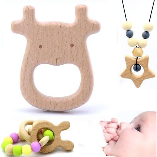 OlingArt 54*66MM 2pcs/lot beech wooden giraffe natural childrens toys DIY Organic Eco-friendly jewelry Making Pendant