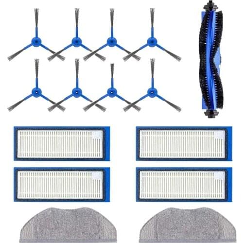 1 x Main Brush, 8 x Side Brushes, 2 x Filters, 2 x Mop Cloths for Eufy RoboVac L7 Vacuum Cleaner Robot Vacuum Cleaner