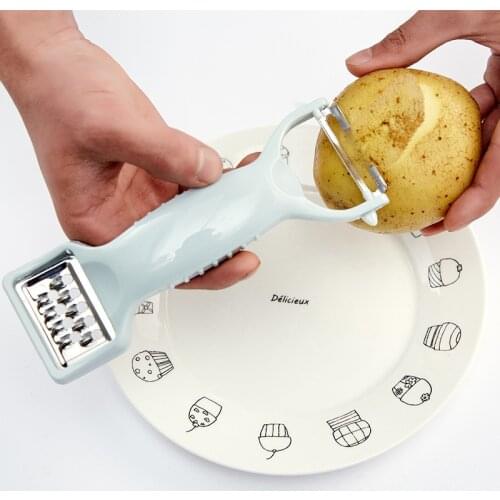 2 IN 1 Vegetable Peeler Non-Slip Fruit Potato Grater Stainless Steel Peeler Shredder Julienne Cutter Kitchen Gadgets Accessories