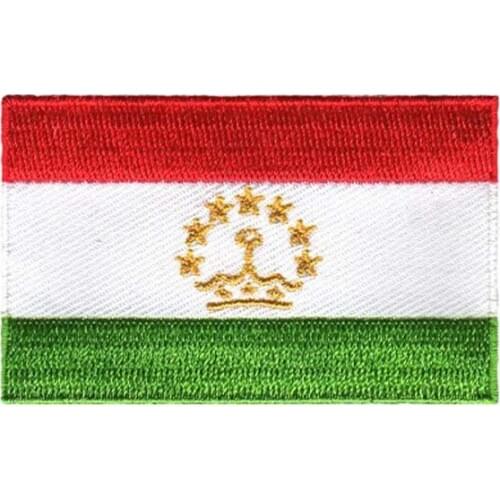 Tajikistan Embroidery Patches Made by Twill With Flat Broder and Iron On Backing Customized MOQ50pcs free shipping by Post