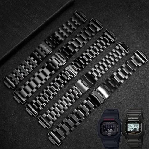 Stainless steel watchband For mens DW5600 GW-B5600 GW-M5610 wristband sports trap Refit watchband with adapter
