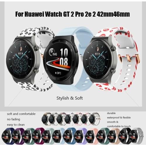 Strap For Huawei Watch GT 2 42mm/2 Pro/2e Replacement Bracelets for Huawei Watch GT 2 46mm Silicone WatchBand Belts Accessories