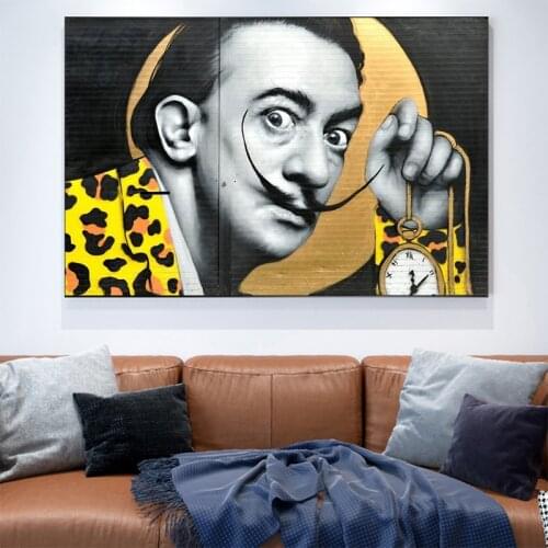 Salvador Dali Portrait Canvas Painting Posters and Prints Wall Graffiti Art Picture for Living Room Home Decoration Cuadros