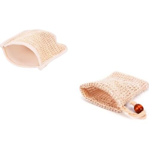 Soap Blister Mesh Soap Net Foaming Net Bubble Mesh Bag Natural sisal Exfoliator Sponge Pouch Bathroom Cleaning Tools 1-2 layer