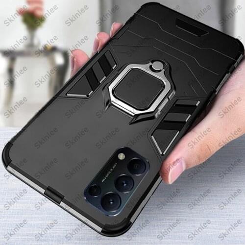Skinlee For OPPO A74 5G Case Shockproof Armor Phone Case Holder Finger Ring Magnetism For OPPO A54 5G Cover