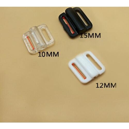 Sutoyuen 500 Sets Plastic Bikini Bra Clip Clickers bra front Clasp Quilt buckle Swimwear Clip Bikini Clasp 10mm 12mm 15mm