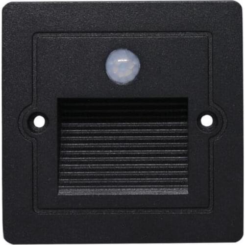 3W PIR Motion Sensor led stair Step light Waterproof Recessed step Corner Wall Light LED Footlight For Garden Pathway stairway