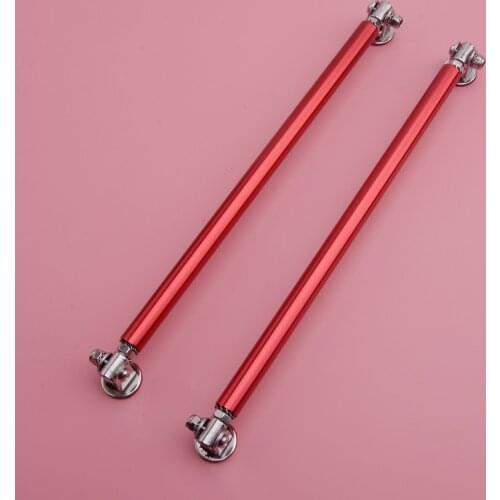 Universal 2pcs Adjustable Red Bumper Lip Splitter Strut Rod Tie Support Bar 20cm 8"