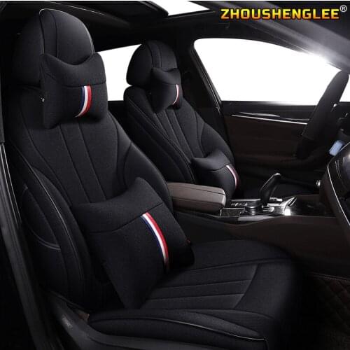 ZHOUSHENGLEECustom FLAX car seat covers set For Dodge Caliber Avenger Journey challenger Automobiles Seat Covers car seats styli