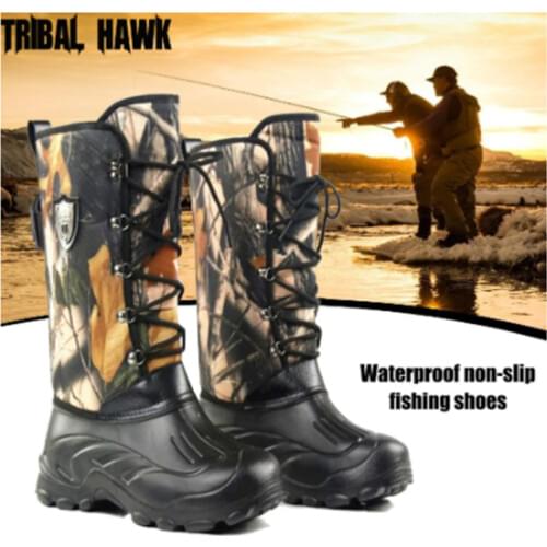 Winter Snow Boots Warm Non-slip Outdoor Working Hiking Hunting Shoes Thermal Velvet Fishing Waders Waterproof with Steel Nails