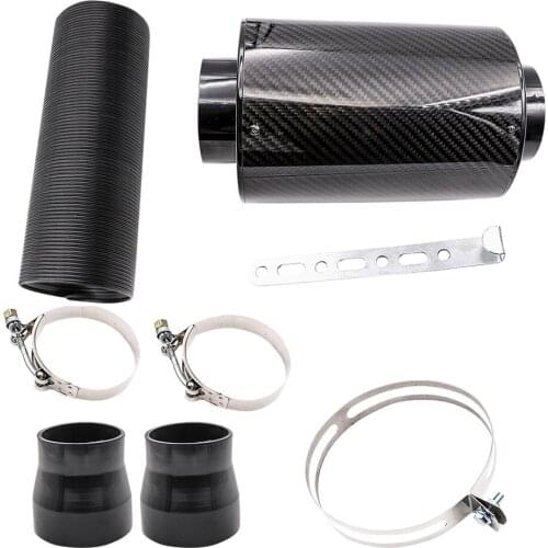 1 Set Universal Car Air Intake Filter Box Cold Feed Induction Kit Replacement Reduce Engine Carbon Deposit Accessories