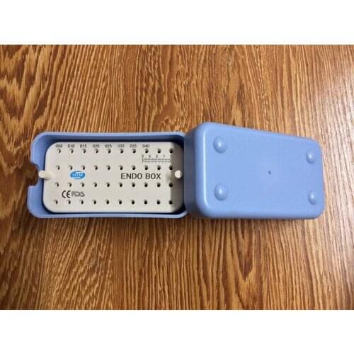 1Pc New Dental Blue Plastic Endo Box With A Ruler bur holder blocks