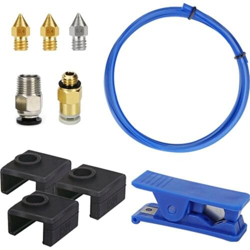 10Pcs Pneumatic Connectors Capricorn Tubing 3D Printer Capricornus PTFE Tube Bowden Extruder Silicone Sleeve for Ender