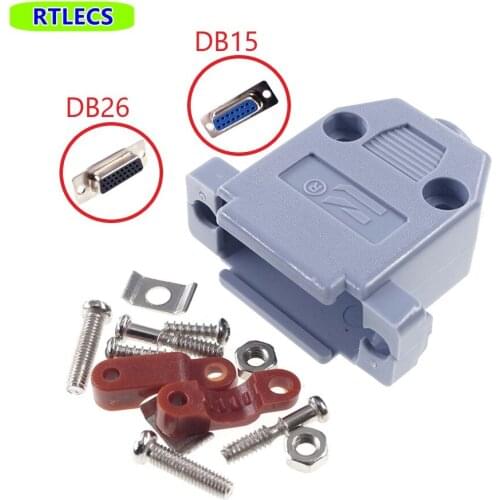 100Pcs DIY Plastic D-Sub Connector Hood DB26 26 Pin 3 Row Cover shells for Wire Solder Type D-Sub Connector Plug Receptacle