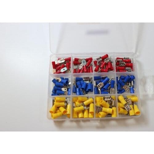 120PCS 0.5-6 square meter Male cold pressing terminal red blue yellow 3 color mixed
