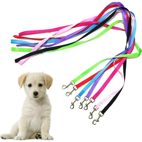 120x1.5cm Single Size 7 Colors Puppy Dog Leash Nylon Pet Strap Rope Small Dogs Leashes Belts Drop Shipping