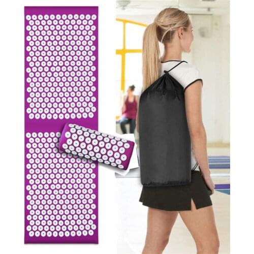 125x43cm Massage Cushion Yoga Acupressure Mat and Pillow Set Neck Back Foot Massager Pain Stress Relief Acupuncture Massage Pad