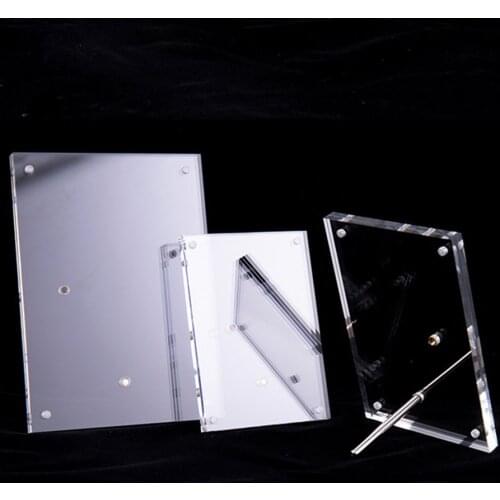 1pcs Acrylic Photo Frame HD Transparent Pendulum Table With Nail Display Stand Plexiglass Table Card