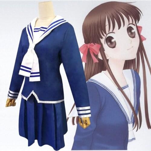 Anime Fruits Basket Cosplay Costume Tohru Honda Tops+Skirt Japanese School Uniform Women Halloween custom-made Outfit for Woman
