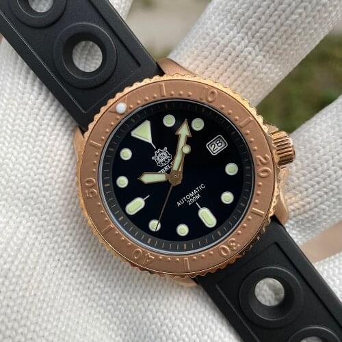 Steeldive Diver Watch CuSn8 Bronze Automatic Men Mechanical Watches 300m Water Resistant Luminous Relojes