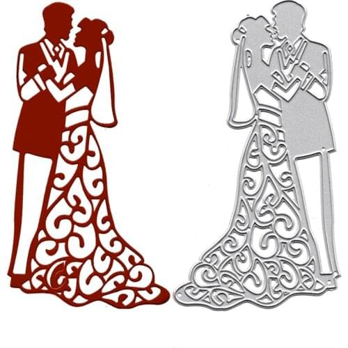 Wedding Lover Metal Cutting Dies Scrapbooking Embossing Folders for Card Making Craft DIY Clear Stamps and Slimline Dies Cut