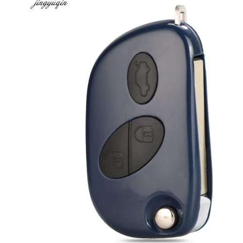 Jingyuqin 5pcs Flip Remote Car Key Case Shell For Maserati GRAN TURISMO QUATTROPORTE 3 Button Folding Key Fob Replacement