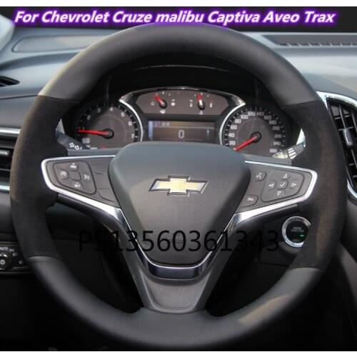 Suitable for Chevrolet Cruze Monza Sail Cavalier Lova Malibu xl Trax Orlando Equinox hand-stitched leather steering wheel cover