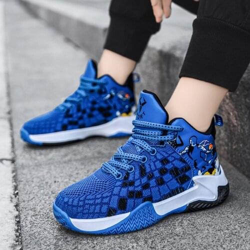 Boys Brand Basketball Shoes Breathable Basketball Sneakers for Boys Casual Sports Shoes Lac-up Outdoor Sneakers Boy Trainers
