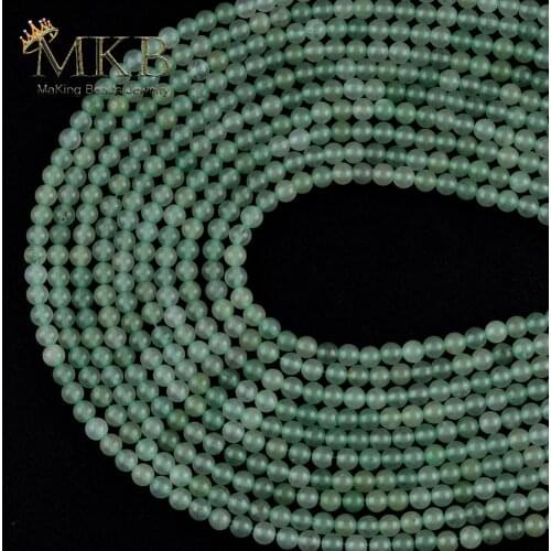 Natural 3mm Light Green Jades Stone Round Beads For Jewelry Making Space Loose Beads DIY Handmade Bracelets Jewellery 15inches