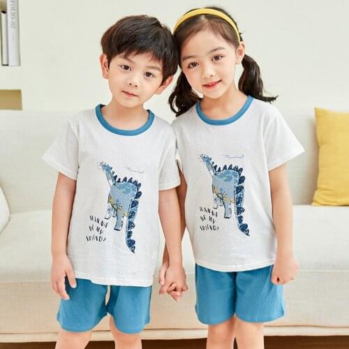 Summer New Children 2pc Clothing Sets 100 Cotton Pijama Menina Verao Kids Pajamas Sets Ensembles De Pyjama For 2 To 11 Ages