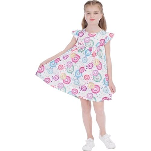 LUCKKIDS Girl Dress Rainbow Tie Dye Sleeveless Summer Vibe Clothing Kids Outfit Fancy Dress Birthday Gift 2-7T