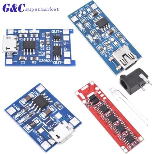 Micro/MINI USB 5V 1A 18650 TP4056 Lithium Battery Charger Module Charging Board With Protection Dual diy electronics