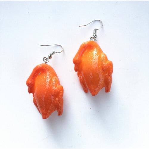 Cute Handmade Imitation Meat Drop Earrings for women Unique Party Jewelry Fashion Festival Roast Duck Earrings gifts
