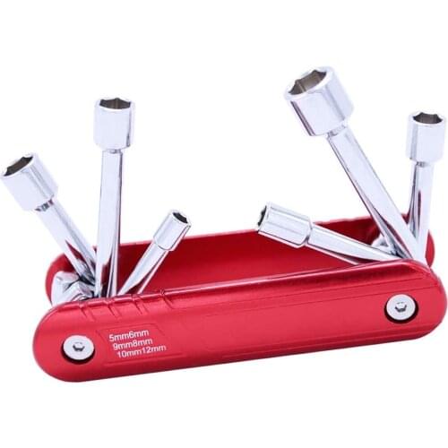 6 in 1 Folding Nut Driver Set Aluminum Alloy Handle Portable Nut Drivers Professional Durable CR-V Construction