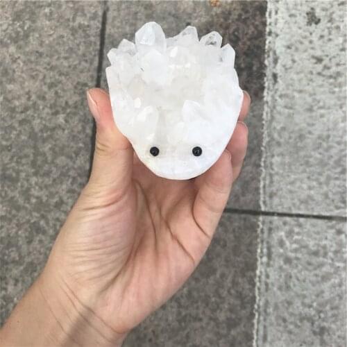 New arrivals natural crystal cluster gems Hedgehog reiki healing gem hand-carved crystal animal wholesale