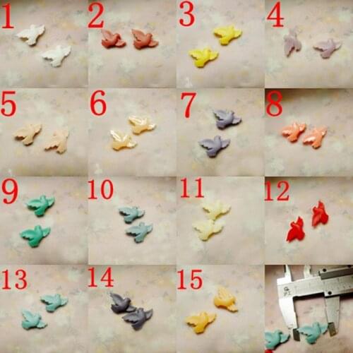 Wholesale 15 color optional 50 PCS 20 mm Jewelry Flower Round Cameo birds For Necklace Pendant Decoration 009005097