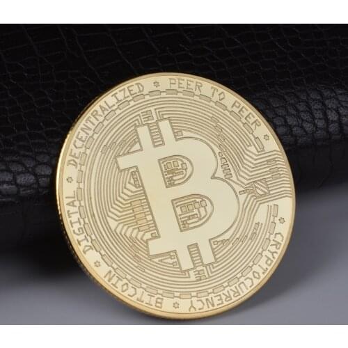 Gold Plated Bitcoin Coin Art Souvenir Great Gift Collectible Physical Metal Coin Crypto Commemorative Coin
