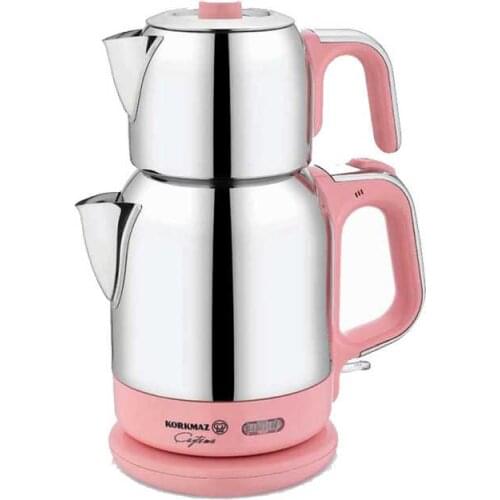 Korkmaz Çaytema Pink / Chrome Electric Teapot A331-04