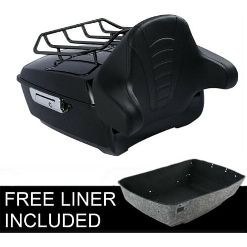 Motorcycle 13.7" King Pack Trunk Rack Backrest For Harley Tour Pak Touring Road King Street Glide 14-19 18 17 16 15