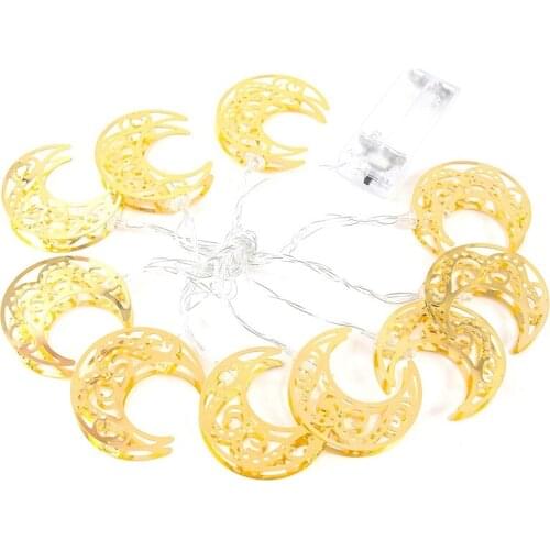 10 LED Muslim Eid Al Fitr, Eid Al AdhA, Eid Al AdhA, Iron Moon, Stars, Ramadan LED Lighting