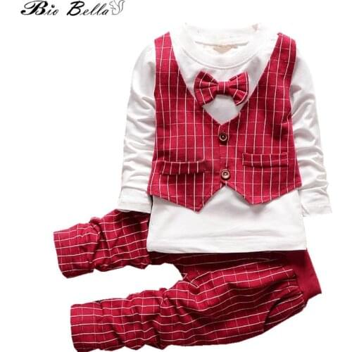 Spring Autumn Gentle Boy Clothing Set Toddler Boys Suit Kids Striped Sports Tracksuit Vest Tops+Pant 2pcs Kid Outfits