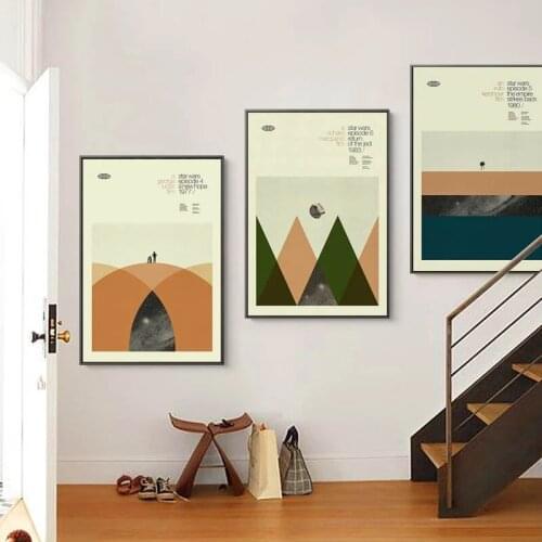 Vintage Geometric Abstract Canvas Painting Planet Universe Quotes Poster and Print Nordic Minimalist Wall Picture for Home Decor