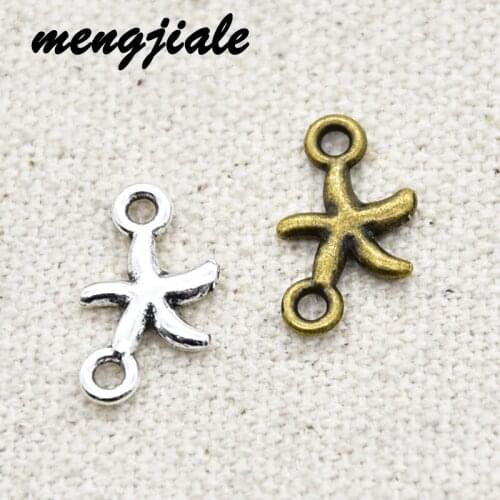 40pcs Hot Sell Vintage Metal Starfish Connector Charms Pendants For DIY Making Alloy Handmade Finding Jewelry