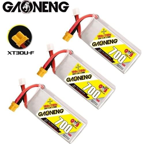 1/2/3pcs GAONENG 700mah 3S 11.1V XT30 100C 200C RC FPV Quadcopter delivery LiPo Battery Pack graphene for 11.1v drone battery