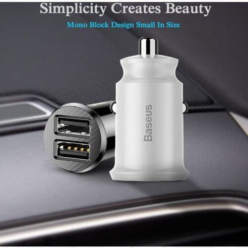 100PCS Mini USB Car Charger For Mobile Phone Tablet GPS 3.1A Fast Charger Car-Charger Dual USB Car Phone Charger Adapter in Car