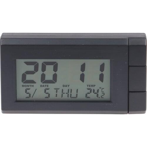 2 in 1 Car LCD Digital Display Clock & Temperature Auto Watch Thermometer